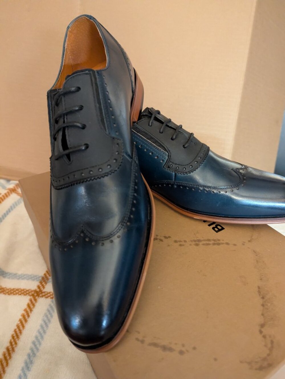 STACY ADAMS Men's Dress Derby Blue, New Size 10.5
